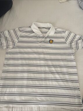 White Performance Adidas Grizzlies Polo with Subtle Stripe Detail - PureMotion